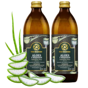 Aloes z Miąższem 2x500 ml wpływ na skórę detoksykacja odporność i trawienie