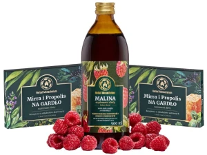 ZESTAW: Sok Malina + Mirra i Propolis na Gardło 2 opakowania
