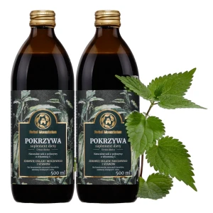 Pokrzywa sok 2x500 ml wspiera układ moczowy, układ krążenia i odporność