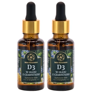 Witamina D3 2x30 ml w kroplach oleju z czarnuszki 30 ml